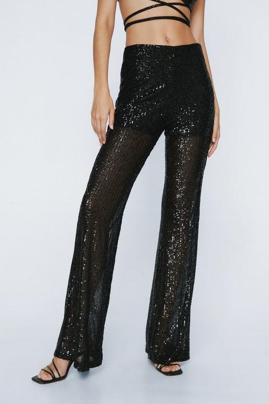 NastyGal Sequin Flared Trousers 3