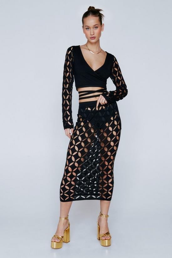 NastyGal Knitted Cut Out Midi Skirt 2