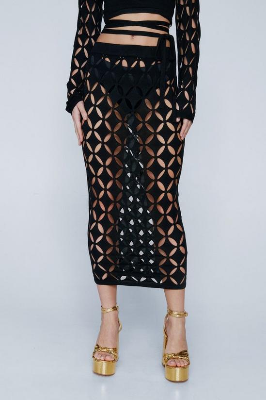 NastyGal Knitted Cut Out Midi Skirt 3