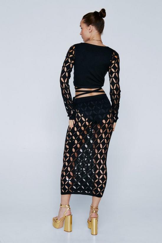 NastyGal Knitted Cut Out Midi Skirt 4