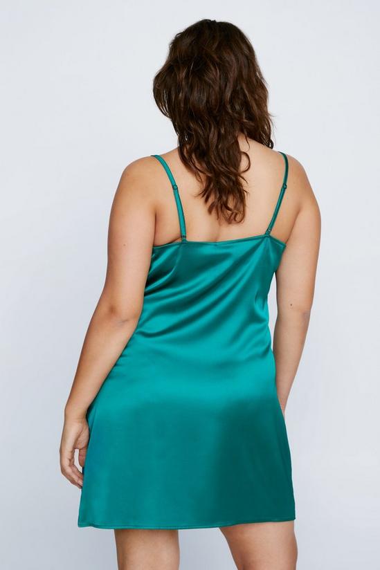 NastyGal Plus Size Satin Cowl Mini Slip Dress 4