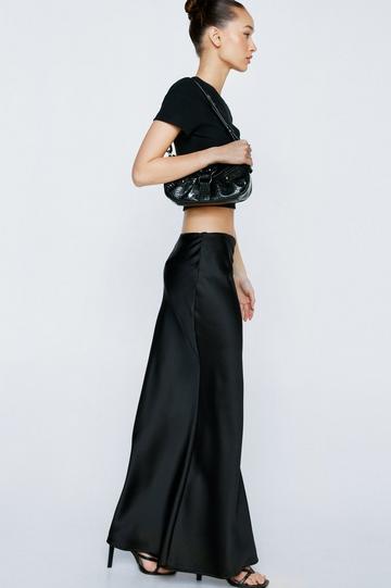 Satin Maxi Skirt black