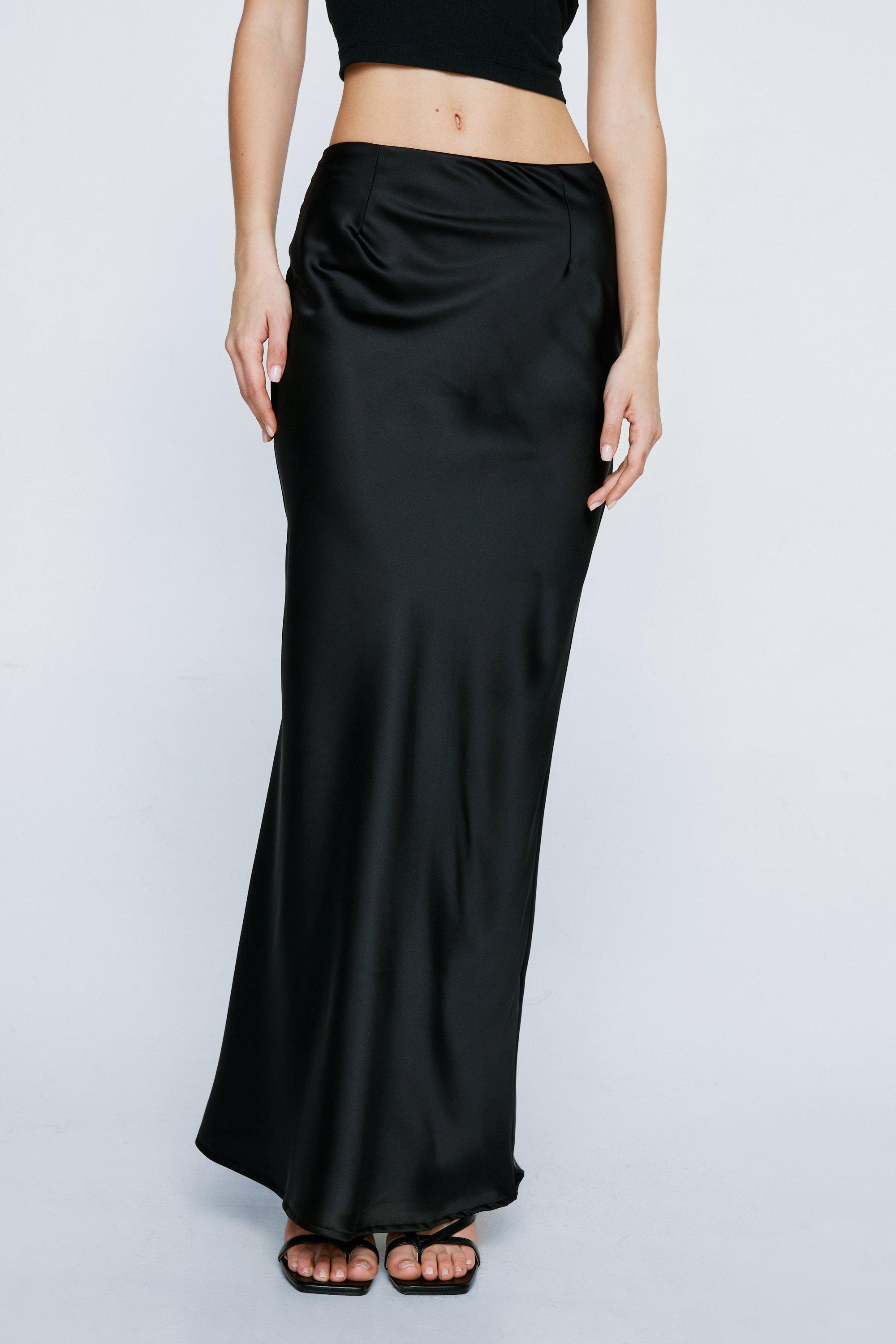 Long black outlet skirt silk