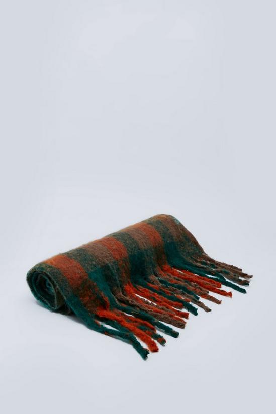 NastyGal Knitted Oversized Plaid Scarf 3