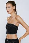 NastyGal Exposed Stitch Twill Bandeau Corset Top thumbnail 3