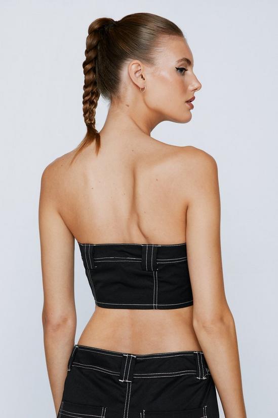 NastyGal Exposed Stitch Twill Bandeau Corset Top 4
