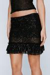 NastyGal Sequin Mini Skirt With Ruffle Hem thumbnail 4