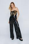 NastyGal All Over Sequin Bow Contrast Bandeau Jumpsuit thumbnail 1
