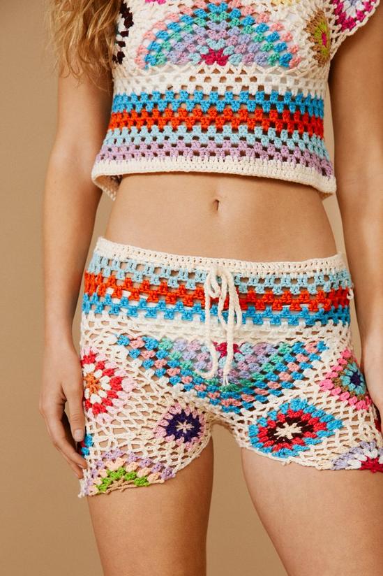 NastyGal Crochet Multicolor Shorts 2