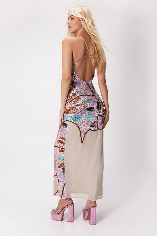 NastyGal Embellished Butterfly Placement Slip Dress 4