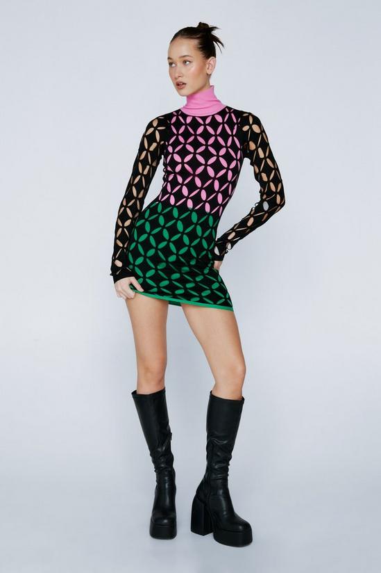 NastyGal Cut Out Layered Knitted Mini Dress 2