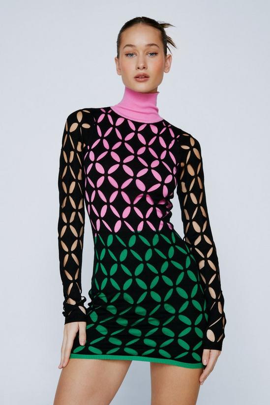 NastyGal Cut Out Layered Knitted Mini Dress 3