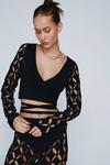 NastyGal Cut Out Sleeve Knitted Wrap Cardigan thumbnail 1