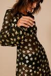 NastyGal Jacquard Glitter Star Open Back Cover Up Mini Dress thumbnail 4