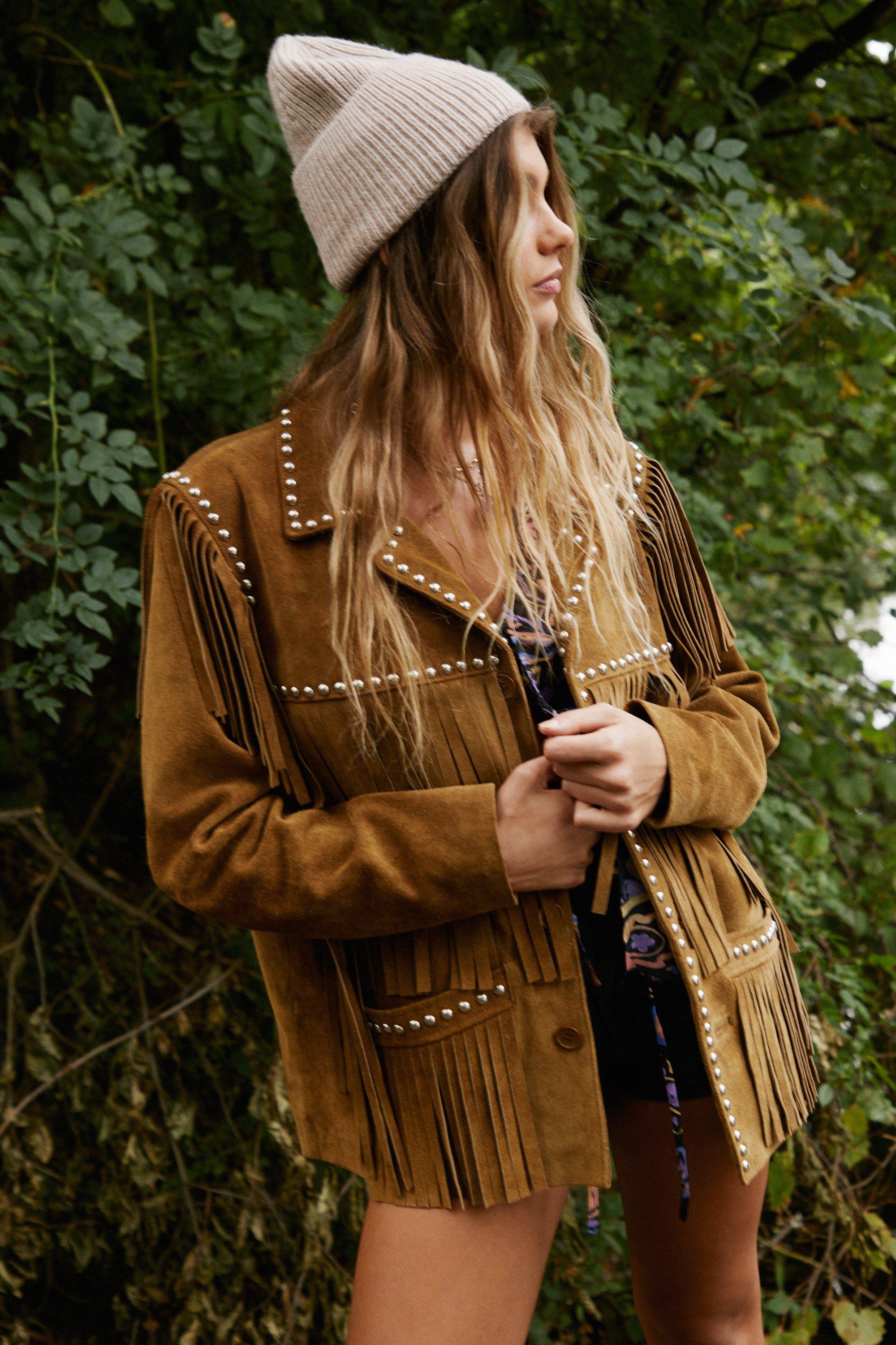 Suede fringe sale jacket