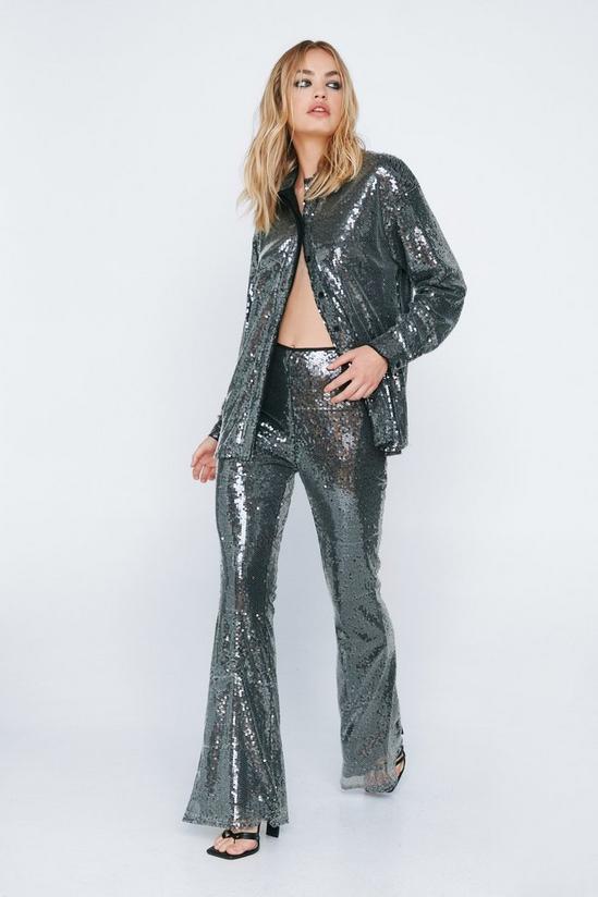 NastyGal Sequin Flare Trousers 1