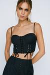 NastyGal Premium Tailored Pinstripe Lace Up Bustier Top thumbnail 1