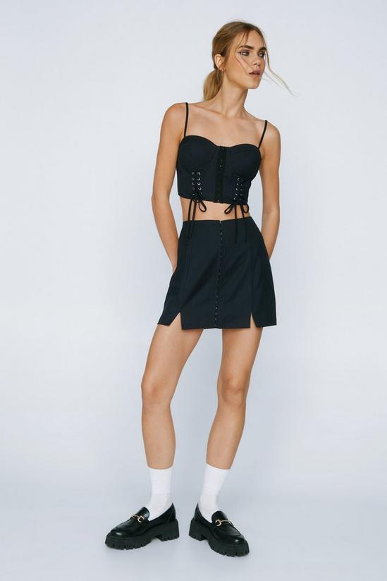 NastyGal Premium Tailored Pinstripe Lace Up Bustier Top 2