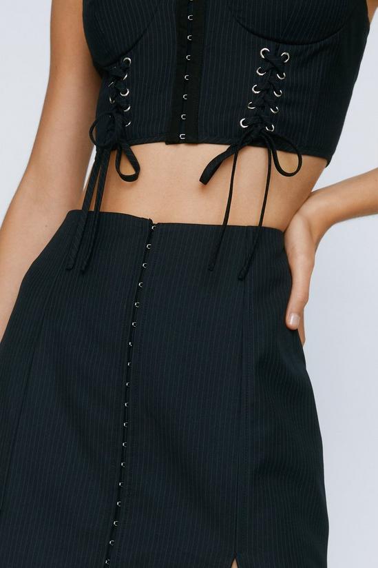 NastyGal Premium Tailored Pinstripe Lace Up Bustier Top 3