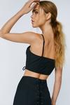 NastyGal Premium Tailored Pinstripe Lace Up Bustier Top thumbnail 4