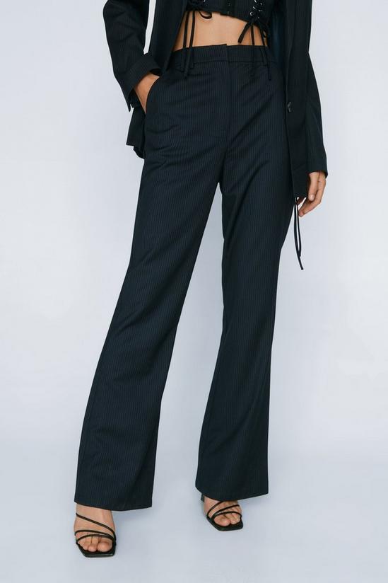 NastyGal Premium Pinstripe Lace Up Trousers 2