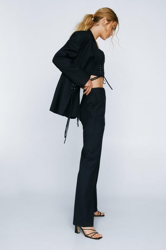 NastyGal Premium Pinstripe Lace Up Trousers 3