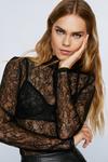 NastyGal Funnel Neck Lace Long Sleeve Top thumbnail 3