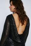 NastyGal Plus Size Sequin Cowl Neck Open Back Mini Dress thumbnail 4
