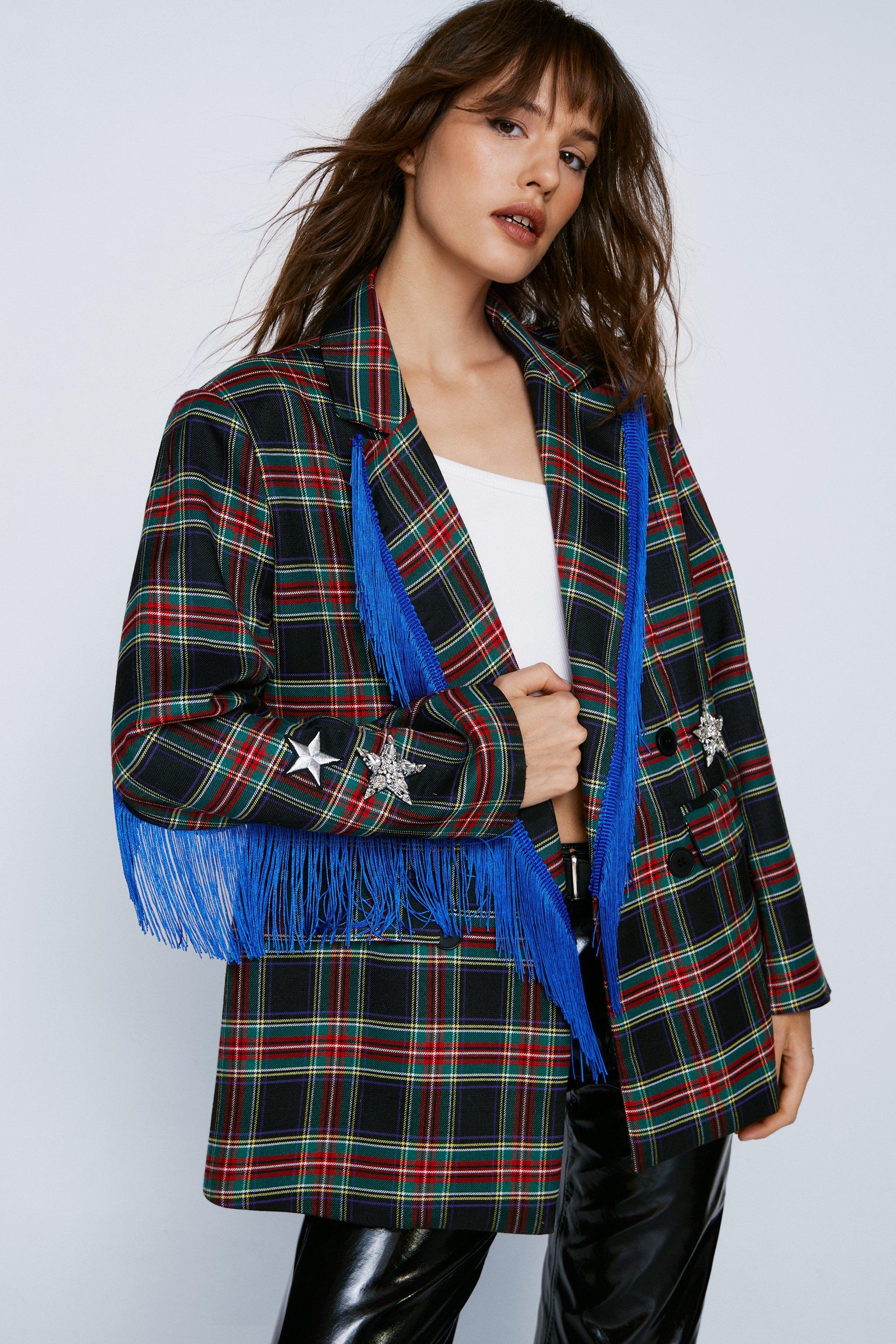 Boohoo 2025 tartan blazer