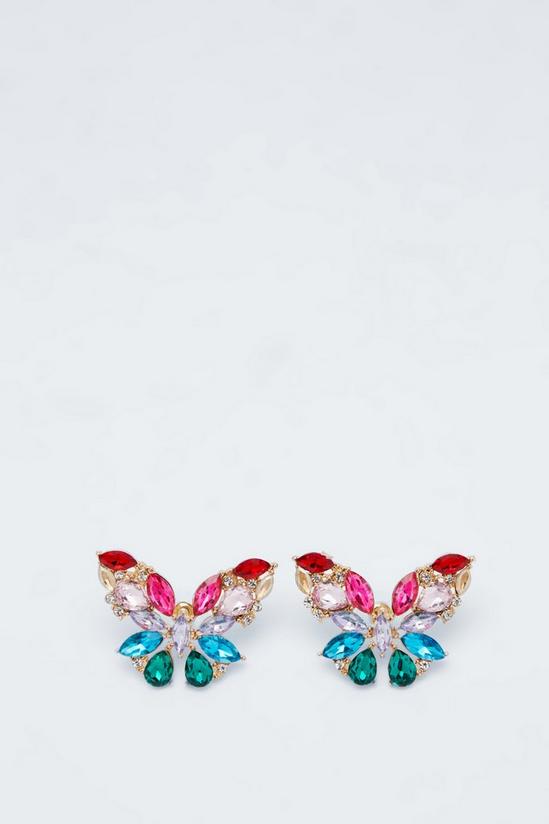 NastyGal Embellished Rainbow Butterfly Earrings 3