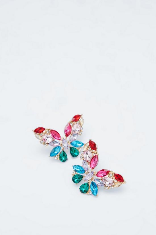 NastyGal Embellished Rainbow Butterfly Earrings 4