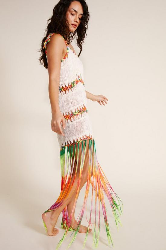 NastyGal Multicolor Ombre Macrame Tassel Dress 1