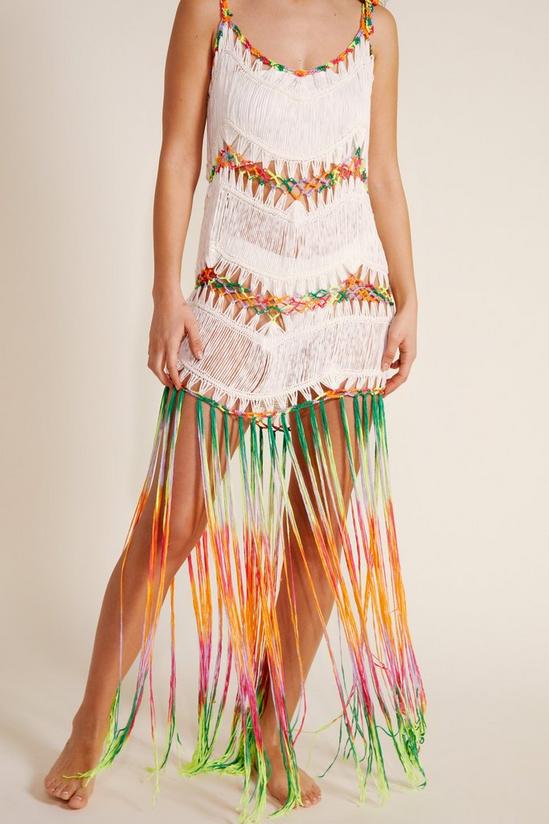NastyGal Multicolor Ombre Macrame Tassel Dress 2