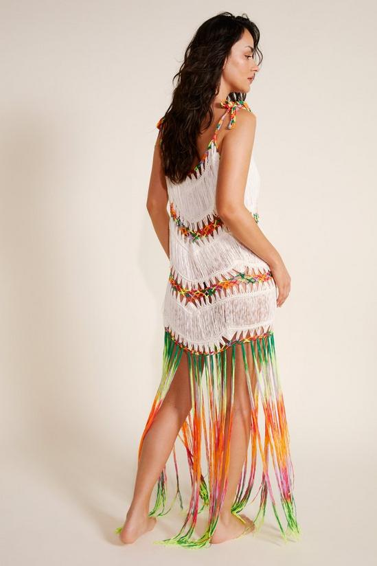 NastyGal Multicolor Ombre Macrame Tassel Dress 4