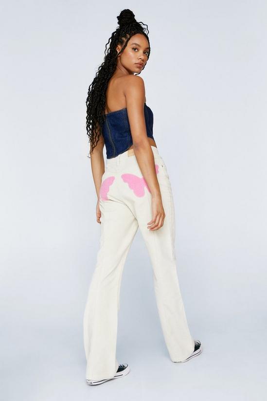 NastyGal Corduroy High Waisted Flare Butterfly Trousers 4