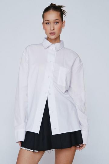 White Poplin Relaxed Shirt