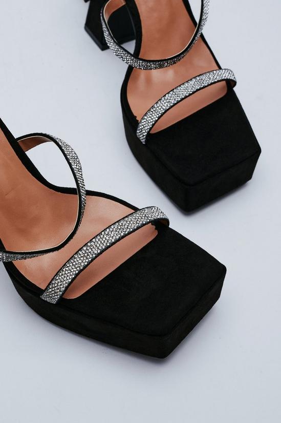 NastyGal Strappy Diamante Platform Heels 4