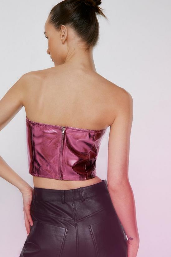 NastyGal Faux Leather Heart Cut Out Bandeau Top 4