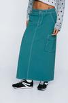 NastyGal Twill Cargo Pocket Low Rise Maxi Skirt thumbnail 2