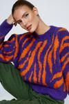 NastyGal Color Zebra Knitted Crop Sweater thumbnail 3
