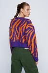 NastyGal Color Zebra Knitted Crop Sweater thumbnail 4