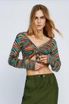 NastyGal Ruched Front Space Dye Knitted Jumper thumbnail 3