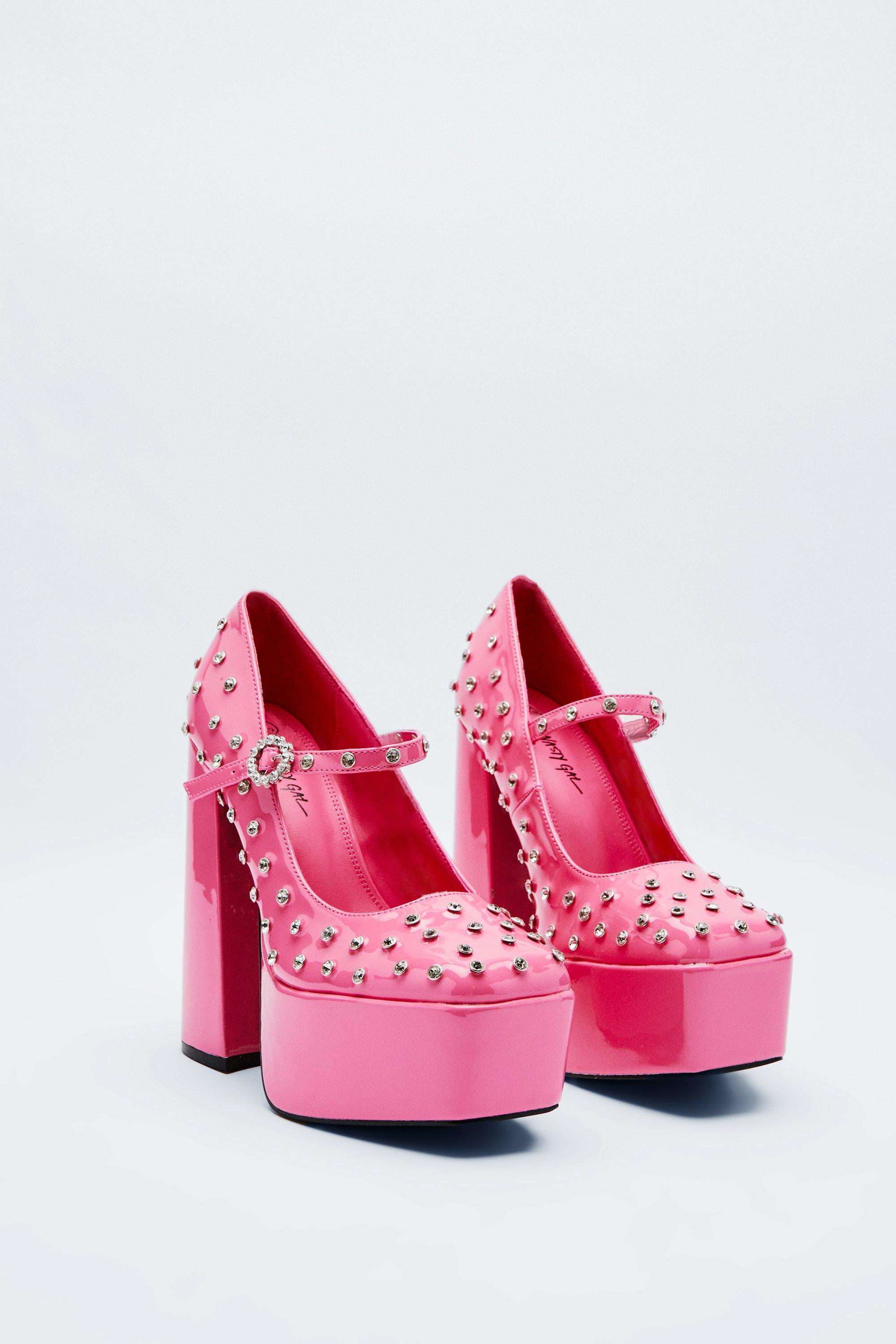 Pink platform cheap mary janes