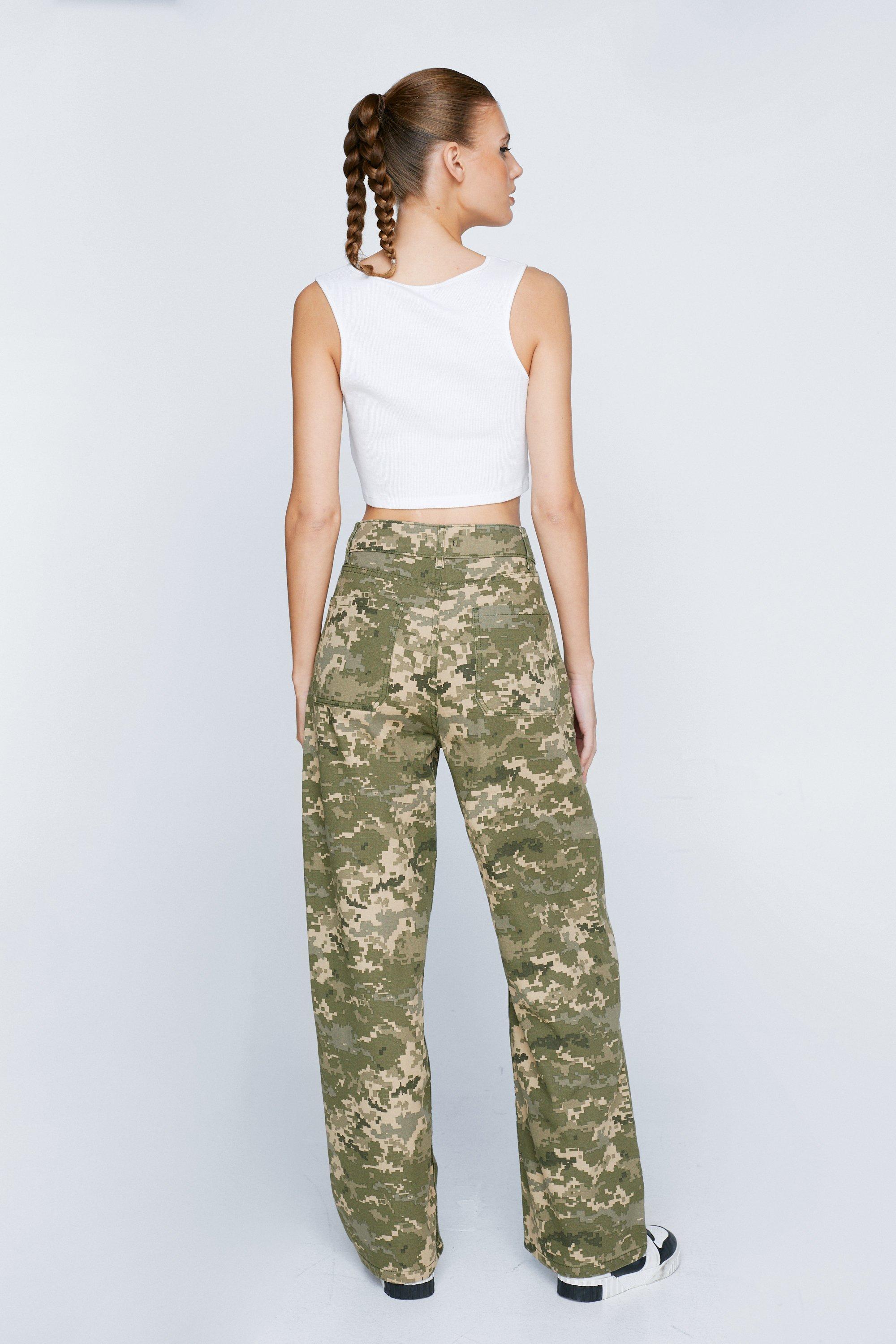 Camo wide leg pants sale