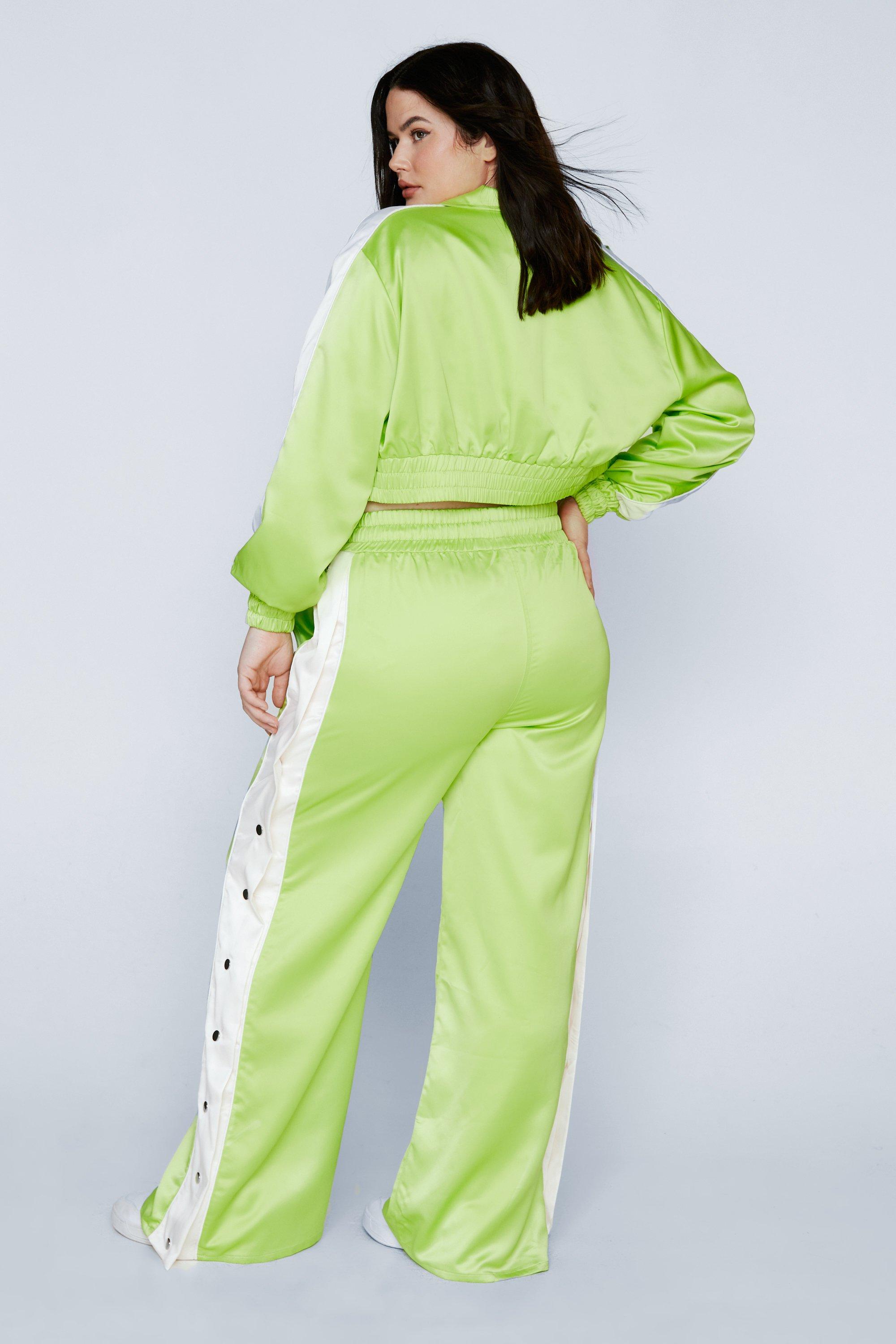 Plus Size Satin Popper Detail Pants boohoo UK