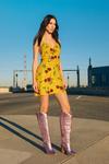 NastyGal Leather Metallic Butterfly Embroidery Knee High Cowboy Boots thumbnail 2