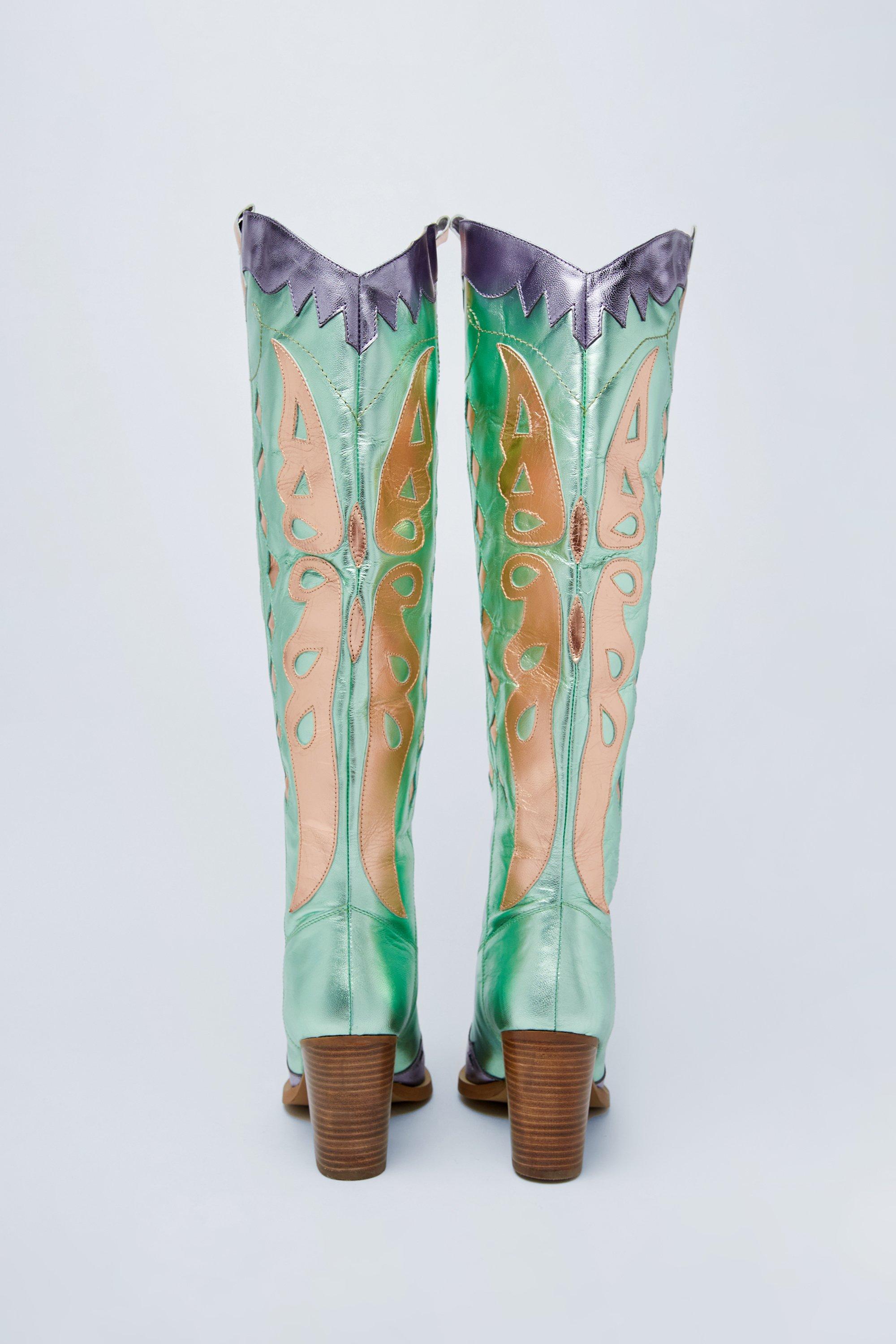 Turquoise over the knee on sale boots