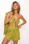 NastyGal Towelling Tie Front Bralette And Shirt 3pc Shorts Set thumbnail 3