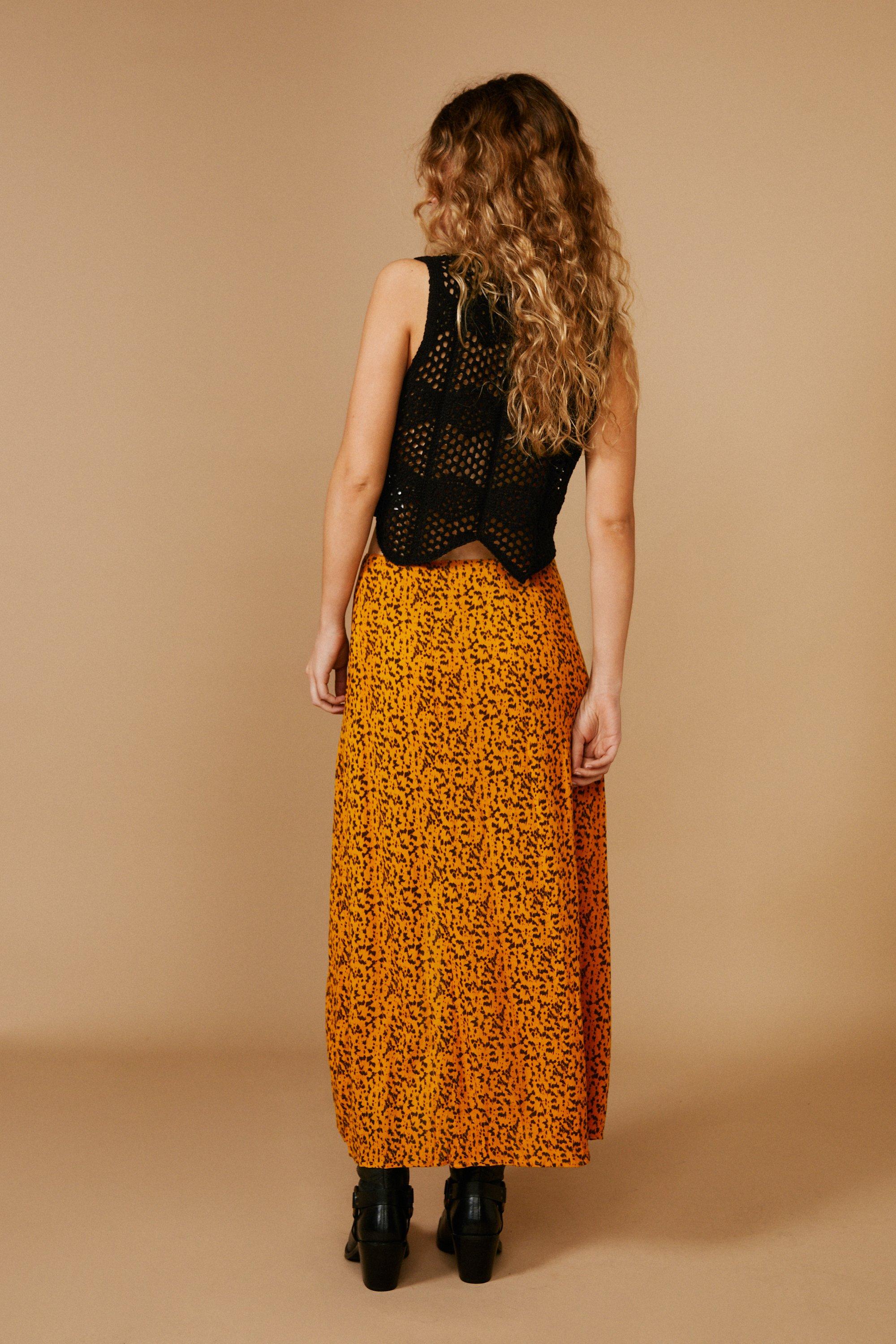 Mustard maxi skirt uk sale