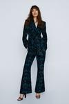 NastyGal Floral Devore Tailored Flare Pants thumbnail 1